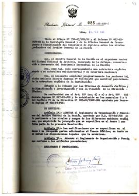 Resolución Jefatural N° 025-1986/AGN/J