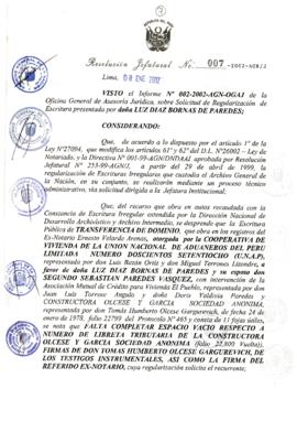 Resolución Jefatural N° 007-2002/AGN/J