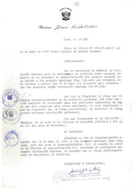 Resolución Jefatural N° 044-1987/AGN/J