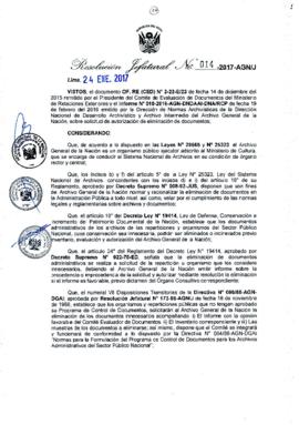 Resolución Jefatural N° 014-2017-AGN/J