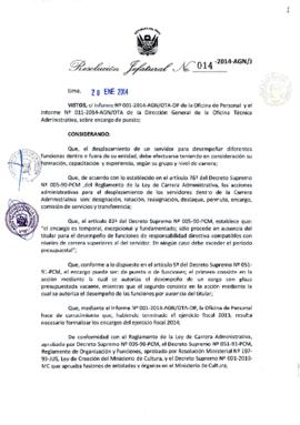 Resolución Jefatural N° 014-2014-AGN/J