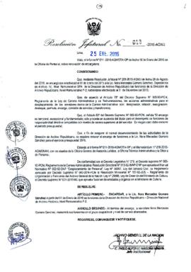 Resolución Jefatural N° 019-2016-AGN/J