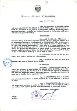 Resolución Directoral N° 28-84-AGN/OA