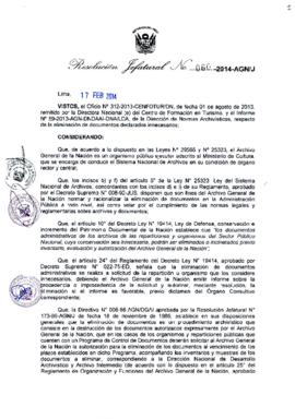 Resolución Jefatural N° 060-2014-AGN/J