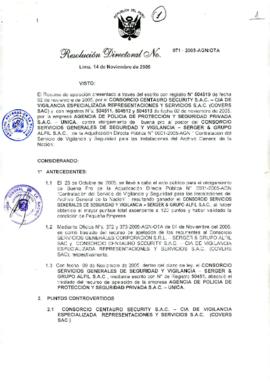 Resolución Directoral N° 71-2005-AGN/OTA