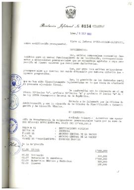 Resolución Jefatural N° 154-1983/AGN/J