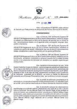 Resolución Jefatural N° 426-2008-AGN/J