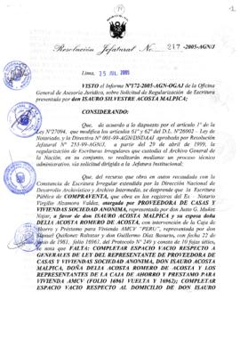 Resolución Jefatural N° 217-2005-AGN/J