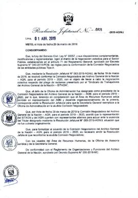 Resolución Jefatural N° 068-2019-AGN/J