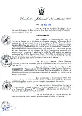 Resolución Jefatural N° 380-2009-AGN/J