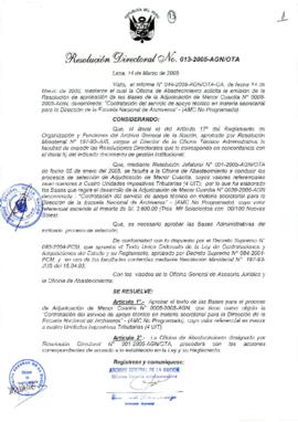 Resolución Directoral N° 013-2005-AGN/OTA