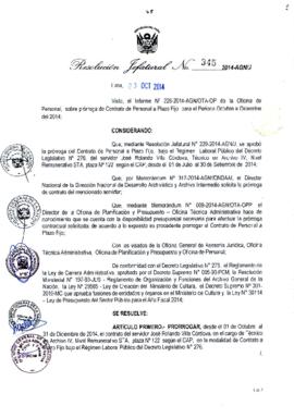 Resolución Jefatural N° 345-2014-AGN/J