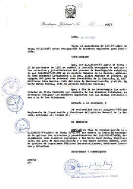 Resolución Jefatural N° 110-1987/AGN/J