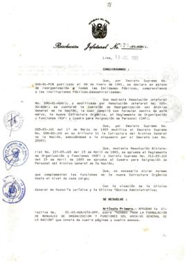 Resolución Jefatural N° 078-1993/AGN/J