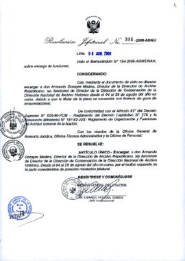 Resolución Jefatural N° 308-2008-AGN/J