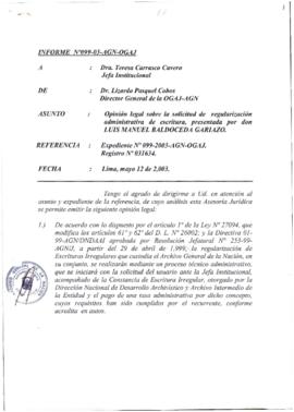INFORME 099-2003-AGN-OGAJ