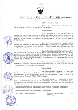 Resolución Jefatural N° 387-1999/AGN/J
