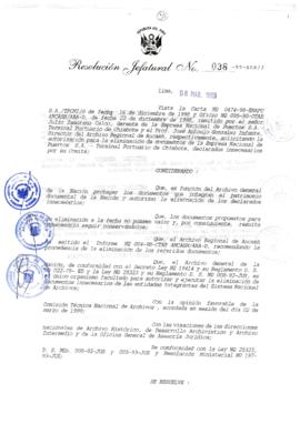 Resolución Jefatural N° 038-1999/AGN/J