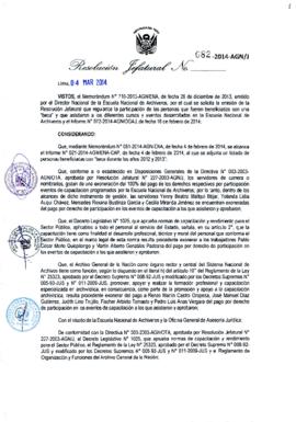 Resolución Jefatural N° 082-2014-AGN/J