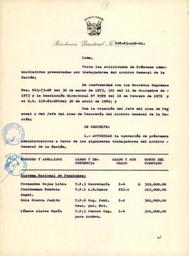 Resolución Directoral N° 028/83-AGN/OA