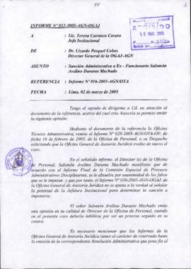 INFORME 052-2005-AGN-OGAJ