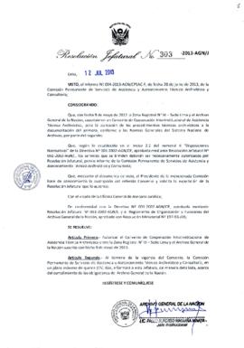 Resolución Jefatural N° 303-2013-AGN/J