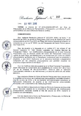 Resolución Jefatural N° 217-2019-AGN/J