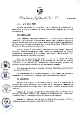 Resolución Jefatural N° 075-2019-AGN/J
