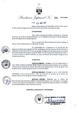 Resolución Jefatural N° 254-2012-AGN/J