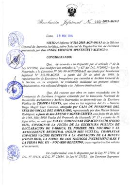 Resolución Jefatural N° 403-2005-AGN/J