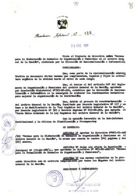 Resolución Jefatural N° 010-1991/AGN/J
