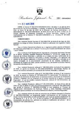 Resolución Jefatural N° 064-2018-AGN/J