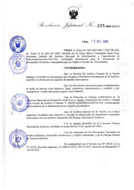Resolución Jefatural N° 275-2005-AGN/J