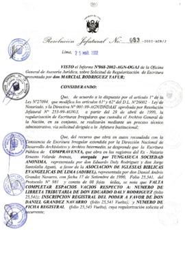 Resolución Jefatural N° 083-2002/AGN/J