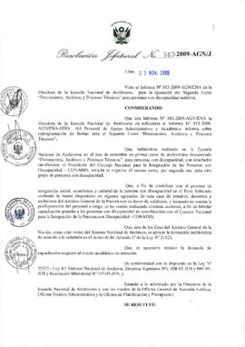 Resolución Jefatural N° 507-2009-AGN/J