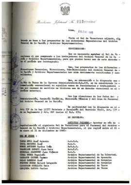 Resolución Jefatural N° 012-1985/AGN/J