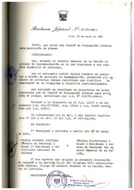 Resolución Jefatural N° 021-1982/AGN/J