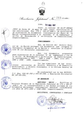 Resolución Jefatural N° 093-1997/AGN/J