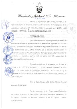 Resolución Jefatural N° 280-1999/AGN/J