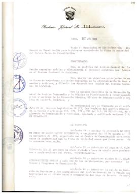 Resolución Jefatural N° 114-1986/AGN/J