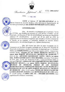 Resolución Jefatural N° 070-2004-AGN/J