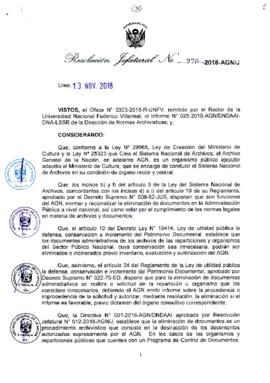 Resolución Jefatural N° 270-2018-AGN/J