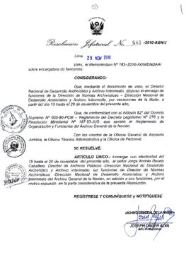 Resolución Jefatural N° 583-2010-AGN/J