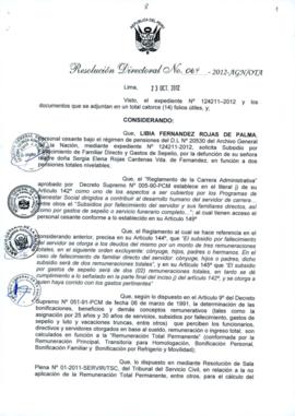 Resolución Directoral N° 064-2012-AGN/OTA