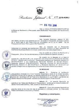 Resolución Jefatural N° 017-2018-AGN/J