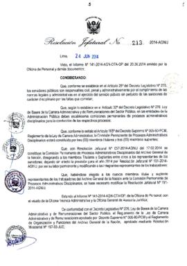 Resolución Jefatural N° 213-2014-AGN/J