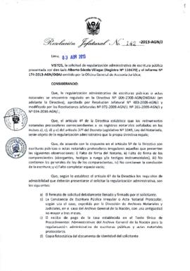 Resolución Jefatural N° 142-2013-AGN/J