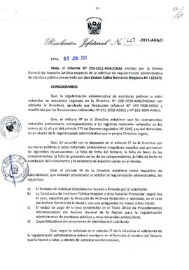 Resolución Jefatural N° 227-2011-AGN/J