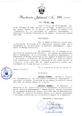 Resolución Jefatural N° 169-1998/AGN/J