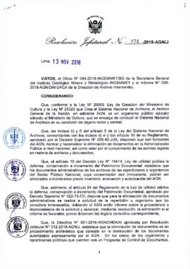 Resolución Jefatural N° 274-2018-AGN/J